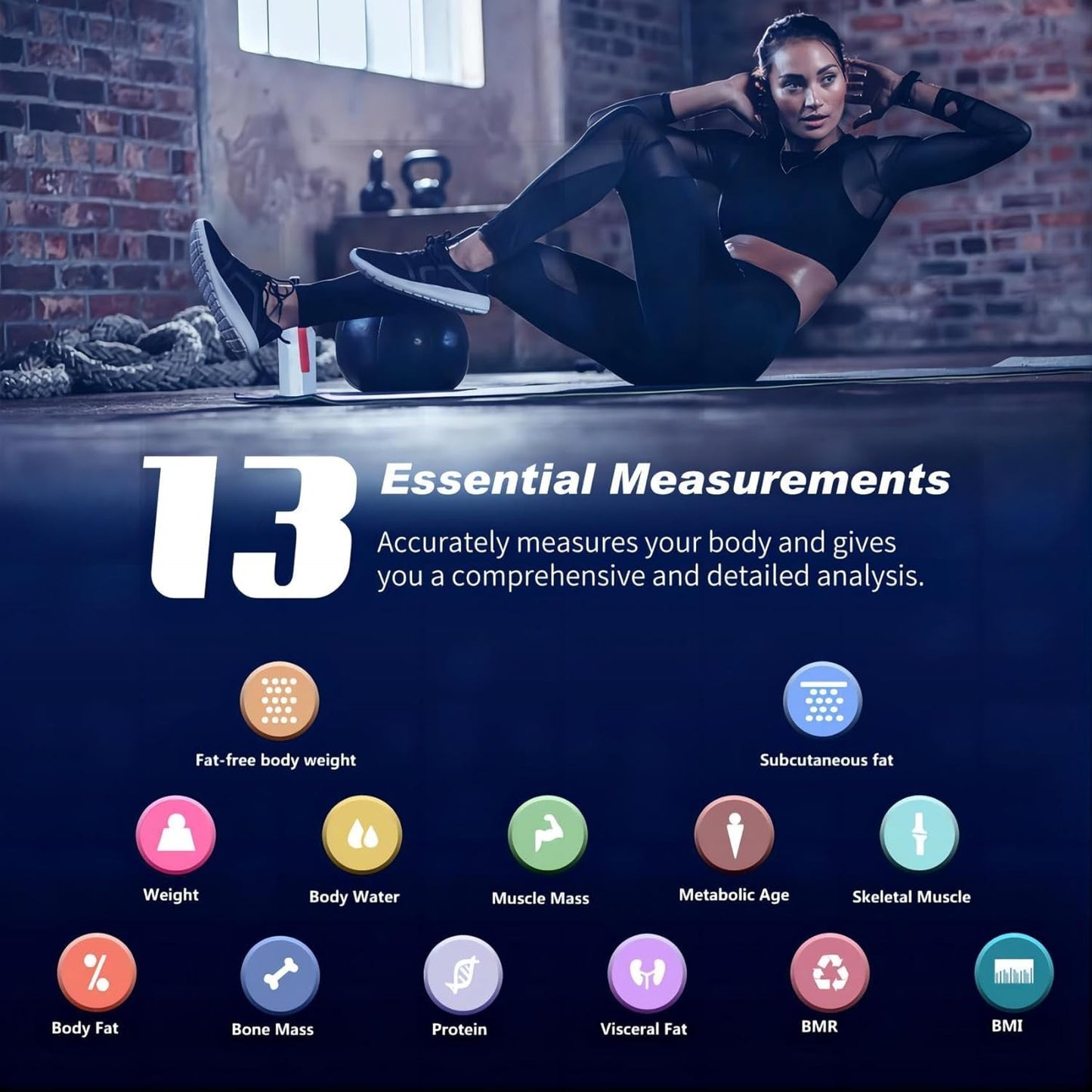 Bilance corporee Bluetooth per grasso corporeo BMI peso acqua e massa muscolare