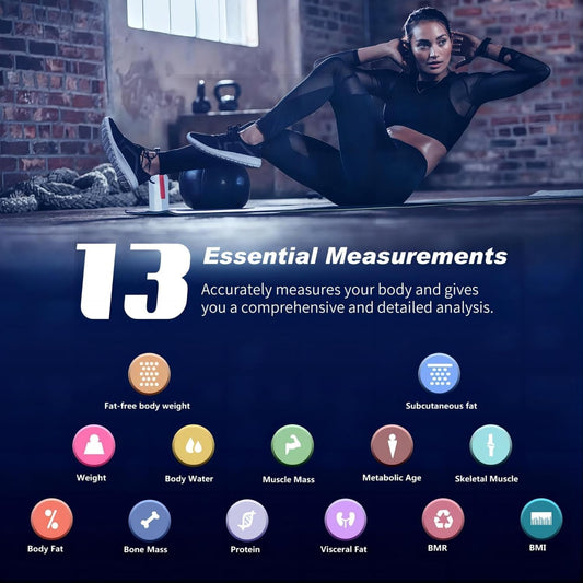 Bilance corporee Bluetooth per grasso corporeo BMI peso acqua e massa muscolare