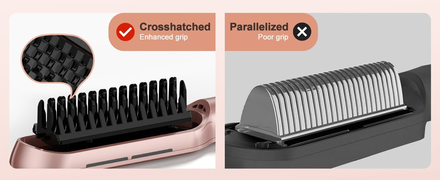 Spazzola Lisciante per Capelli Oro Rosa Pettine Lisciante Ionico Terviiix