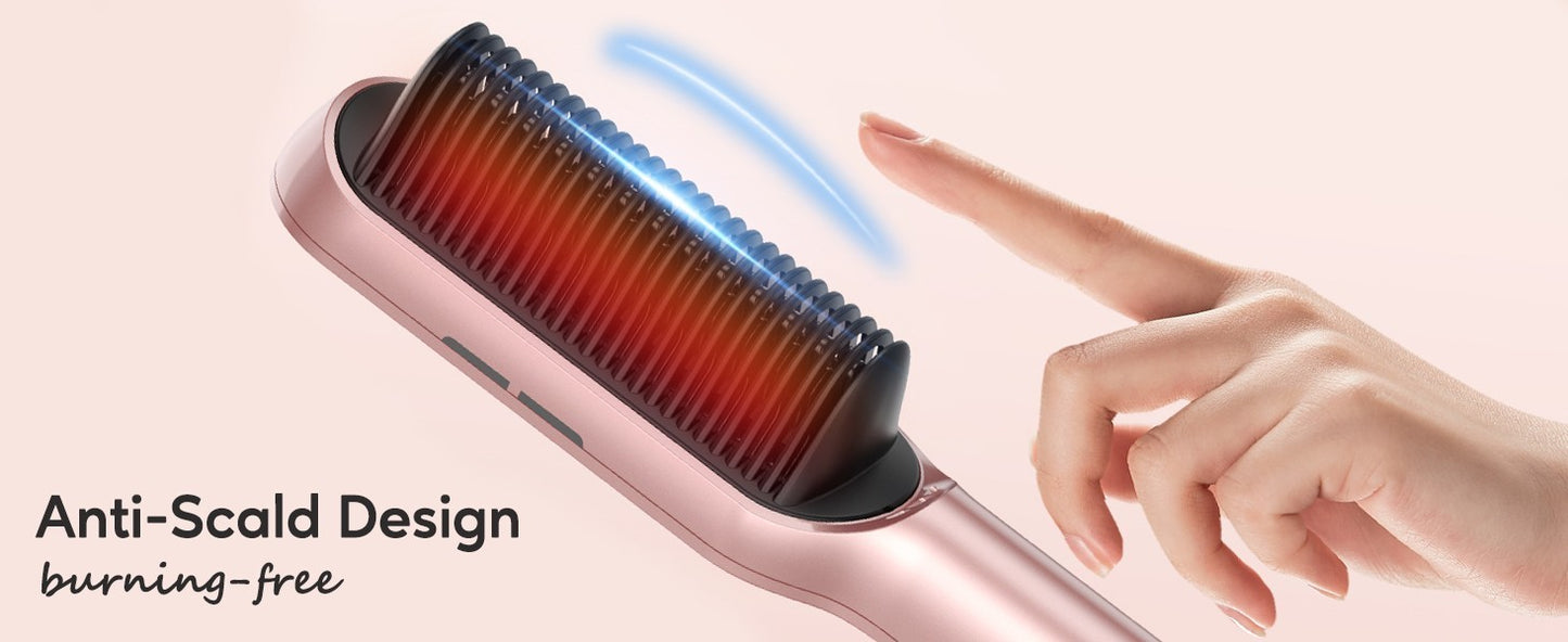 Spazzola Lisciante per Capelli Oro Rosa Pettine Lisciante Ionico Terviiix
