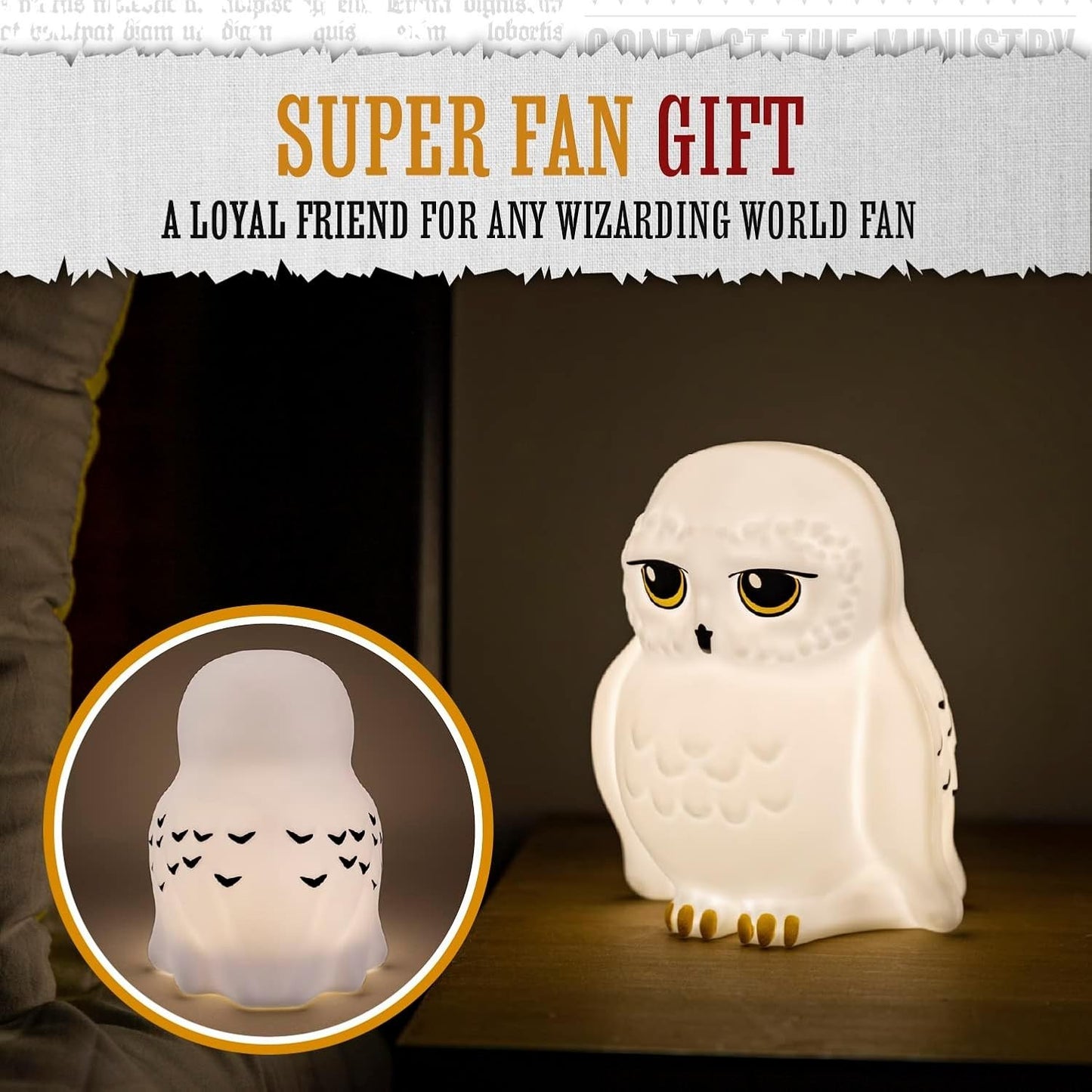 Lampada da notte portatile ufficiale di Harry Potter, Hedwig, regalo per bambini