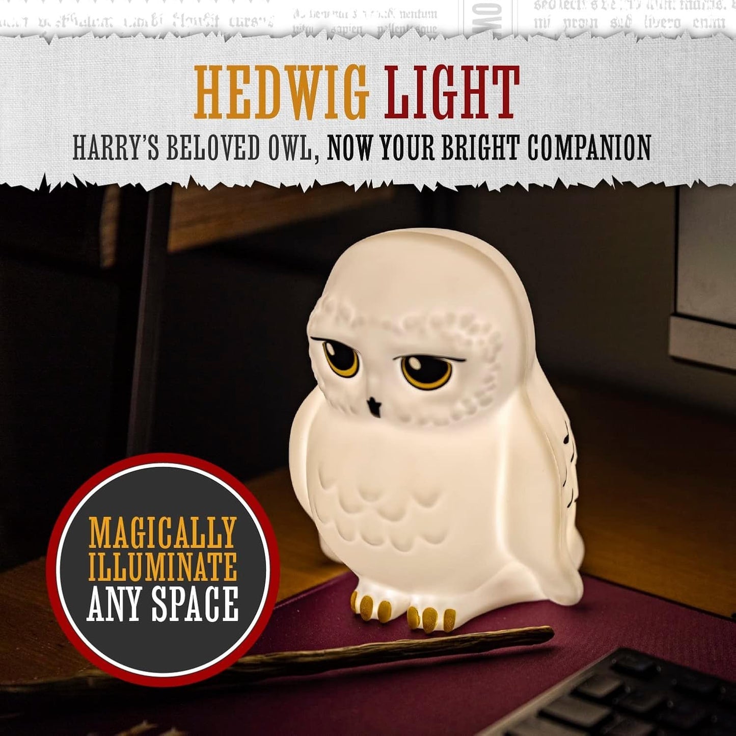 Lampada da notte portatile ufficiale di Harry Potter, Hedwig, regalo per bambini