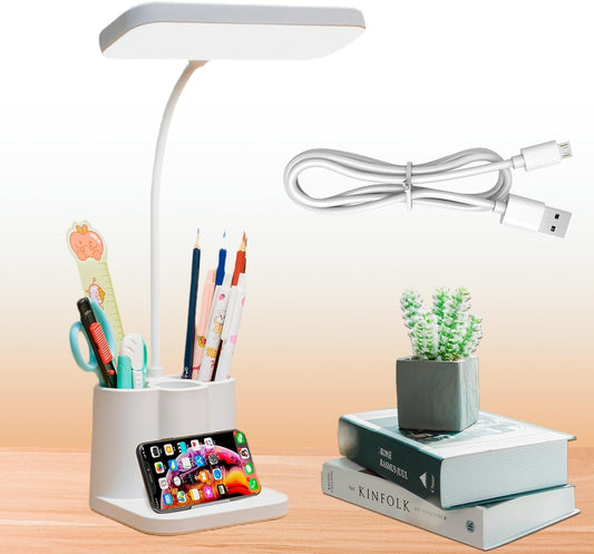 Lampada da scrivania tavolo 3 modalità a LED dimmerabile portapenne ricaricabile
