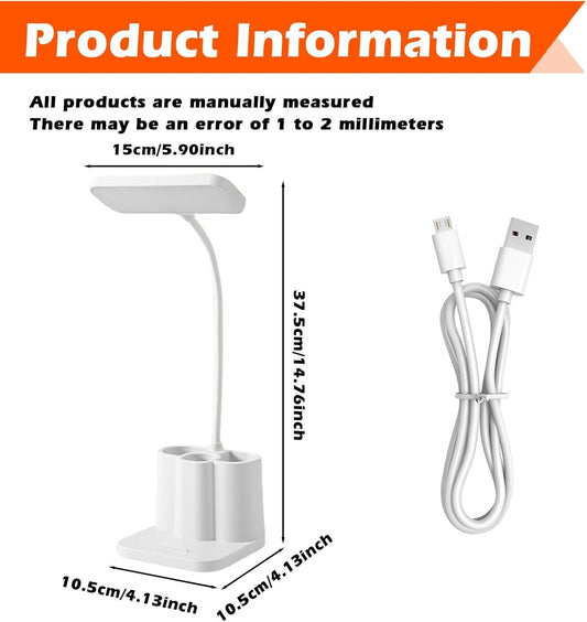 Lampada da scrivania tavolo 3 modalità a LED dimmerabile portapenne ricaricabile