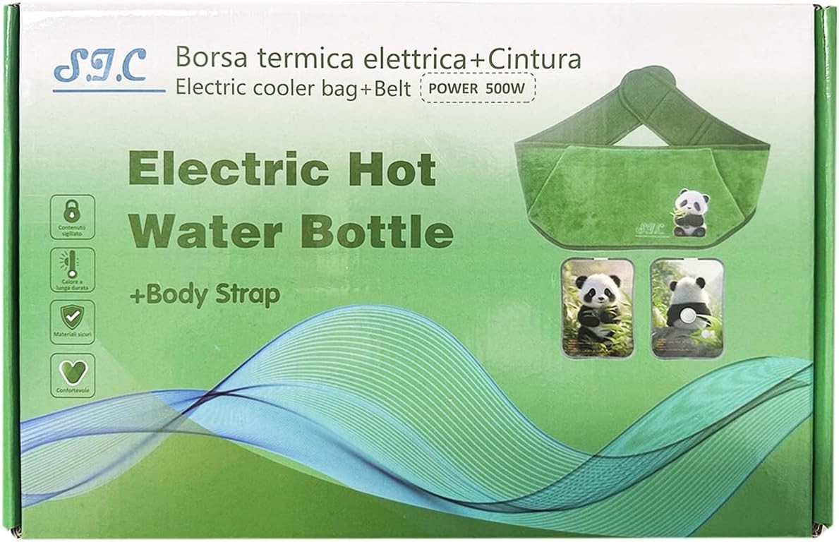 Borsa dell'acqua calda elettrica in peluche da 500 W, rimovibile e lavabile.