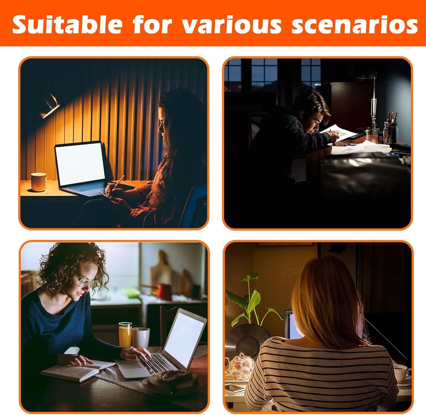 Lampada da scrivania tavolo 3 modalità a LED dimmerabile portapenne ricaricabile