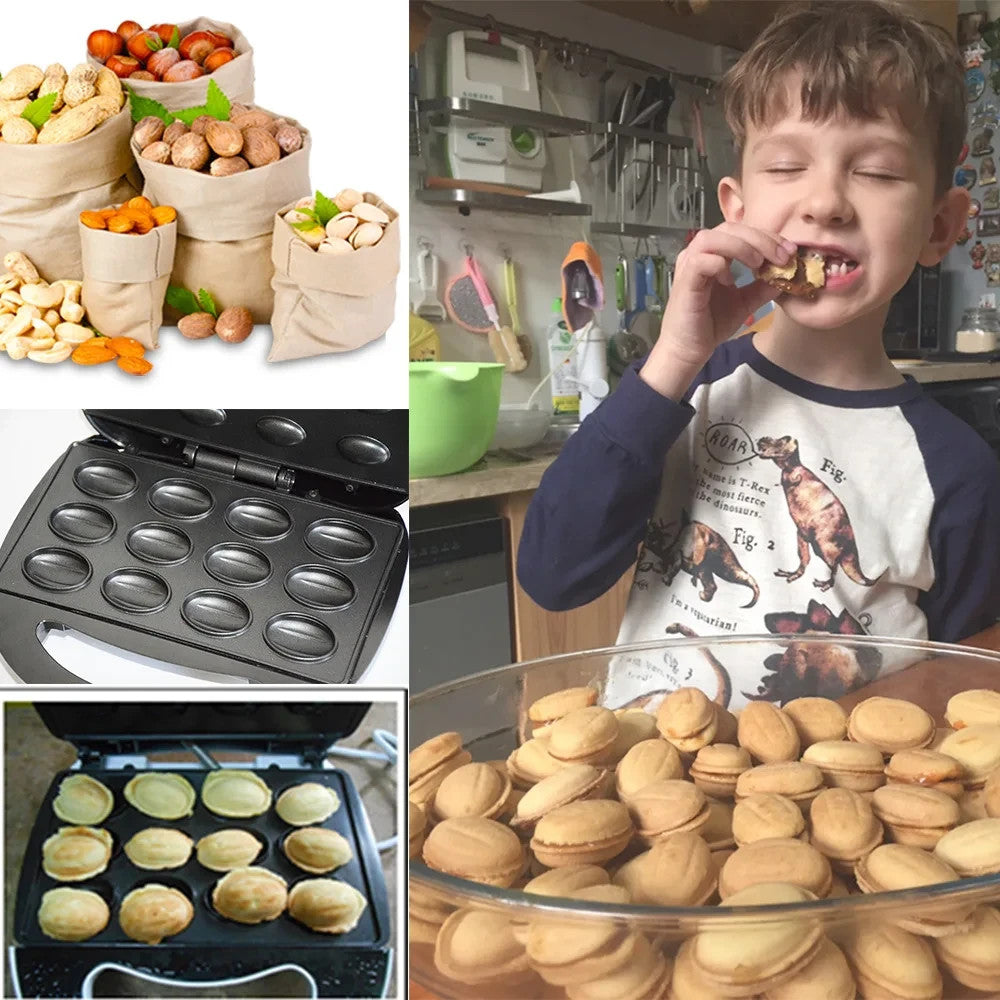 Macchina per la cottura di biscotti forma di noce R536G 12 forme antiaderenti