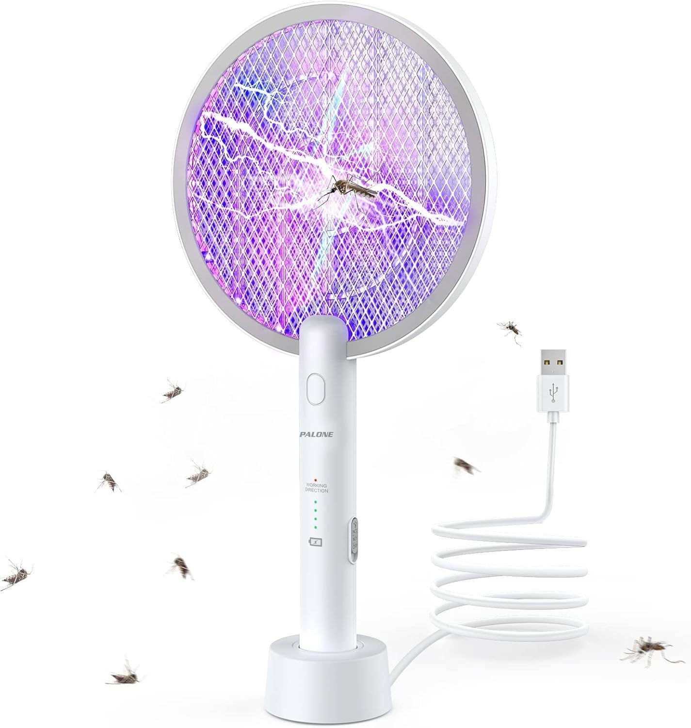 Racchetta antizanzare elettrica con LED ricaricabile tramite USB PALONE
