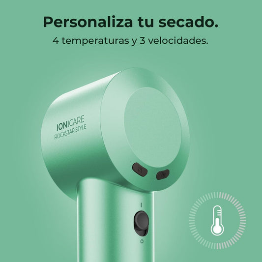 Asciugacapelli Cecotec Ionicare Rockstar Style Green, compatto e leggero, 1500 W