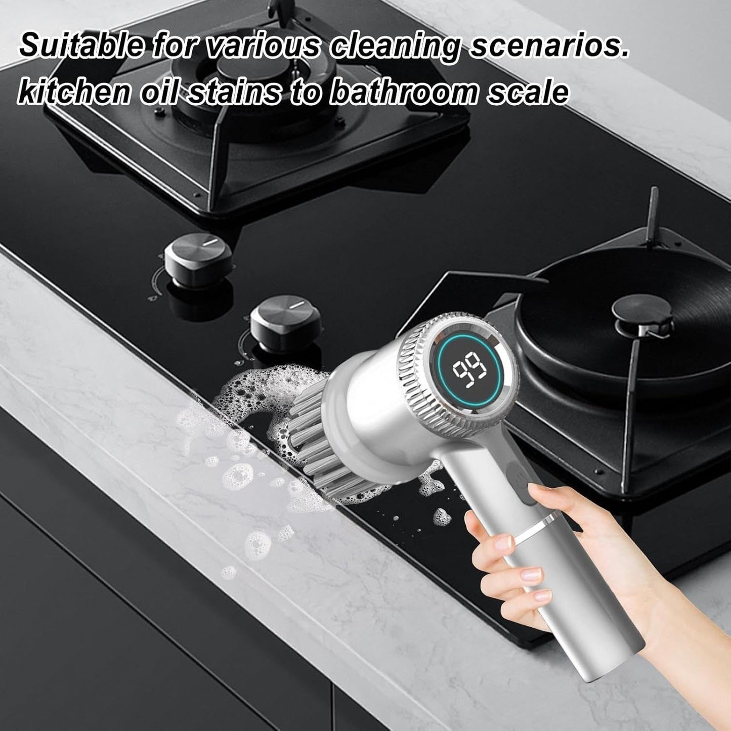 Spazzola rotante per la pulizia 5 spazzole per la pulizia sostituibili senza fil