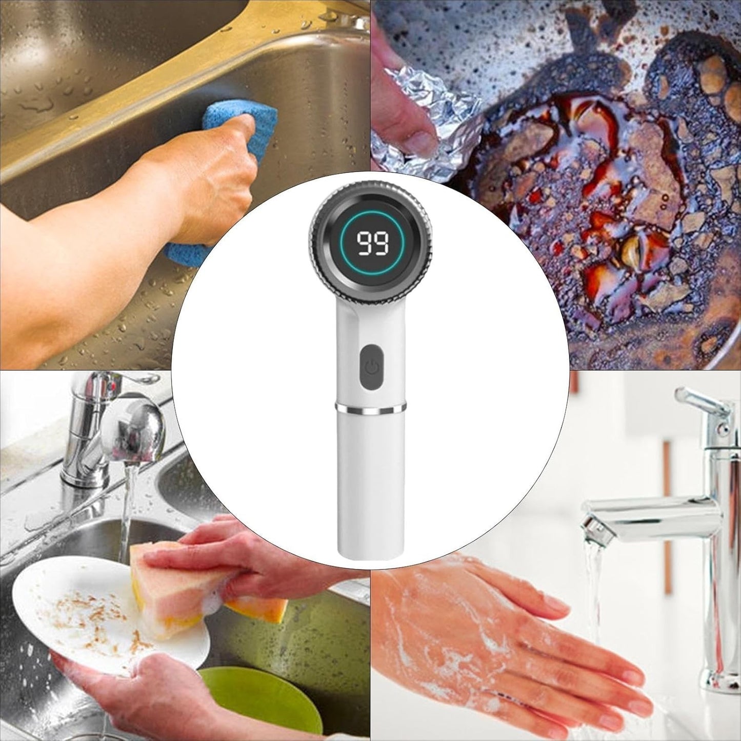 Spazzola rotante per la pulizia 5 spazzole per la pulizia sostituibili senza fil