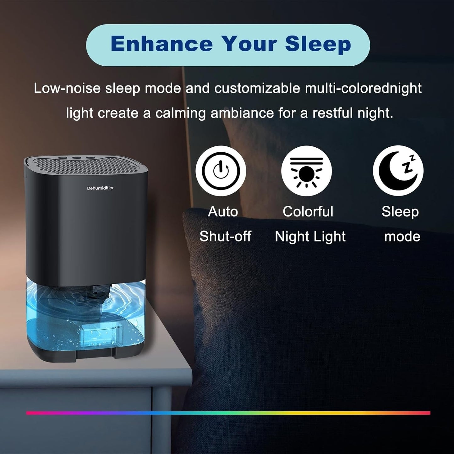 Deumidificatore Powate H2102 1000ml Nero Elettrico Automatico Ultra Silenzioso