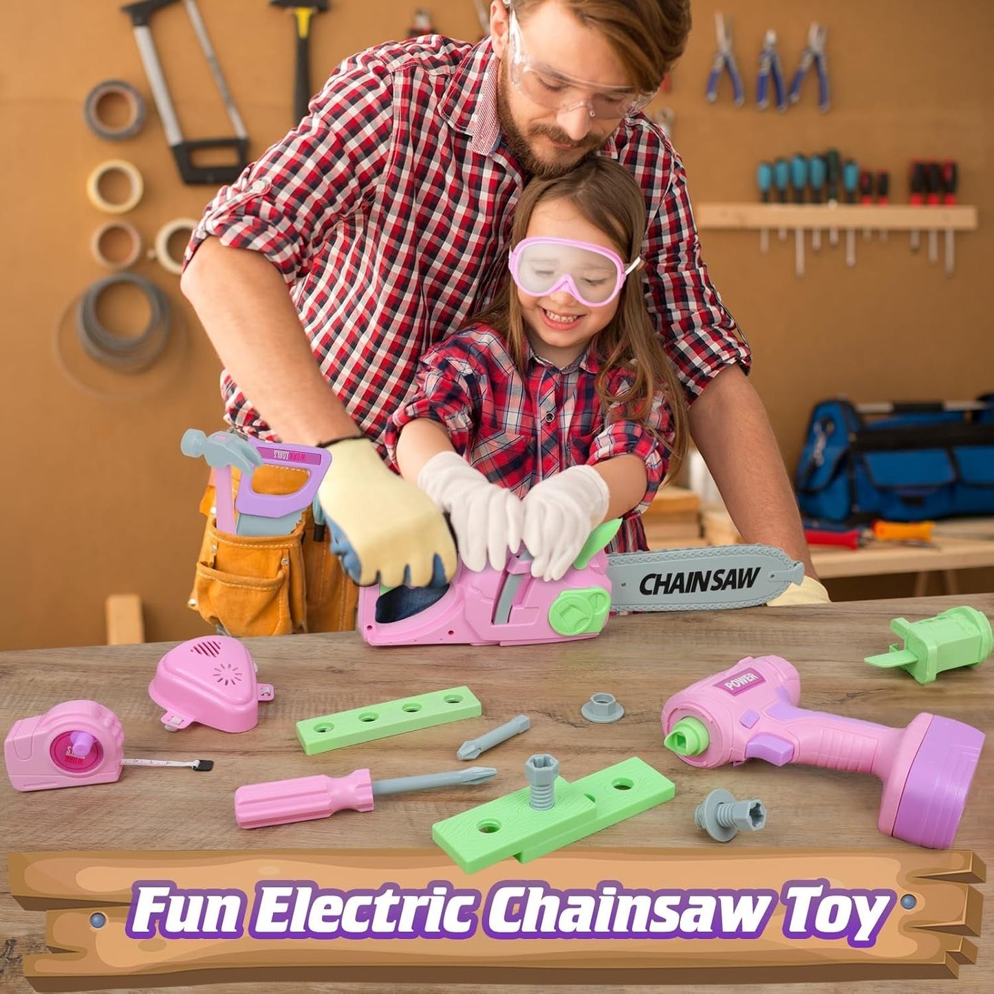 Set di attrezzi per bambini attrezzi giocattolo per giochi di finzione utensili