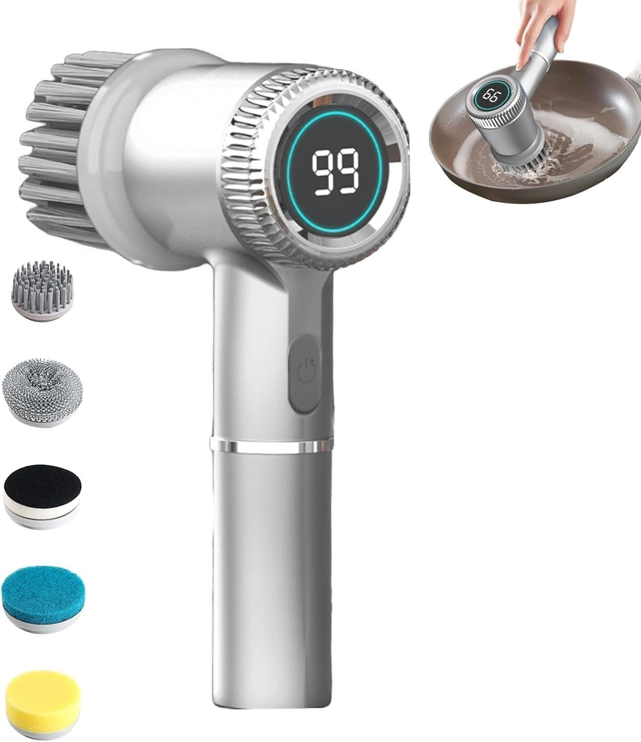 Spazzola rotante per la pulizia 5 spazzole per la pulizia sostituibili senza fil