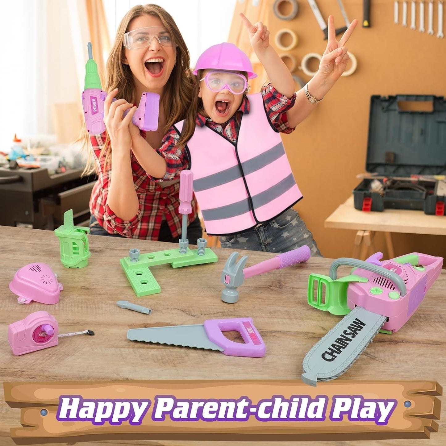 Set di attrezzi per bambini attrezzi giocattolo per giochi di finzione utensili