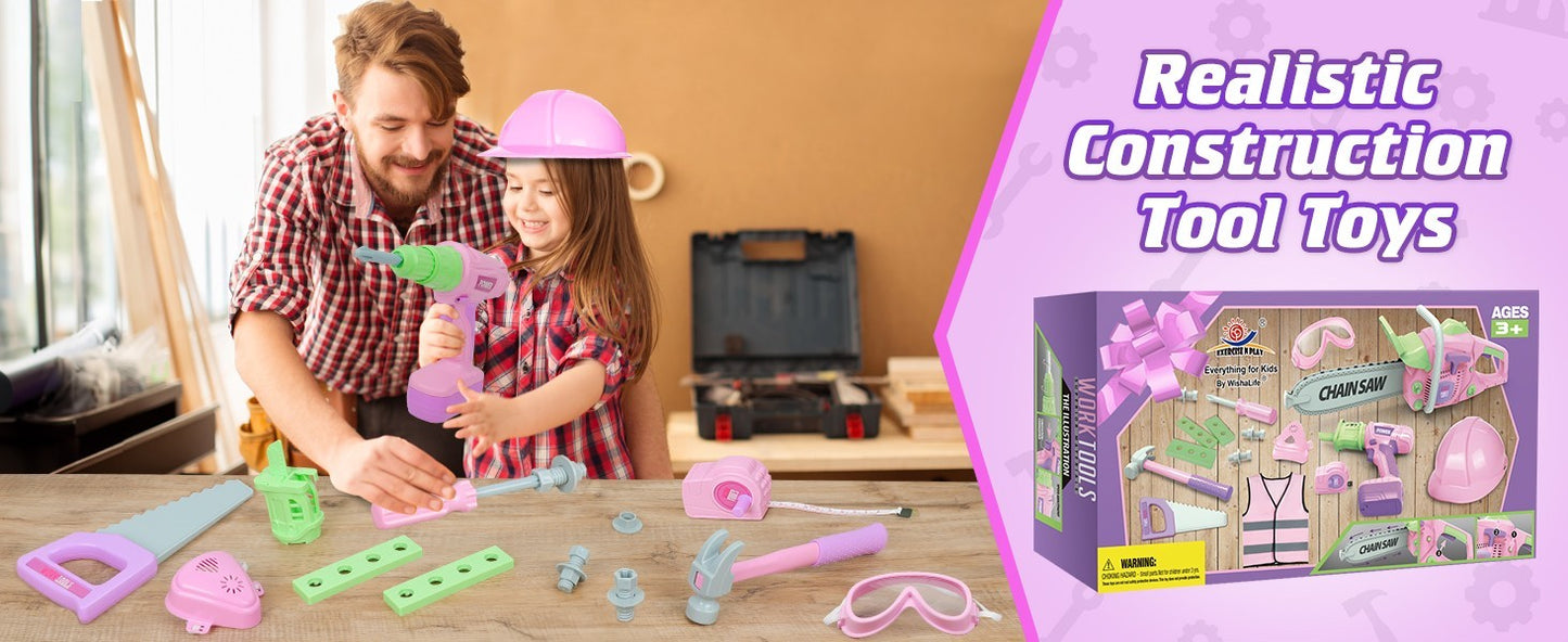 Set di attrezzi per bambini attrezzi giocattolo per giochi di finzione utensili