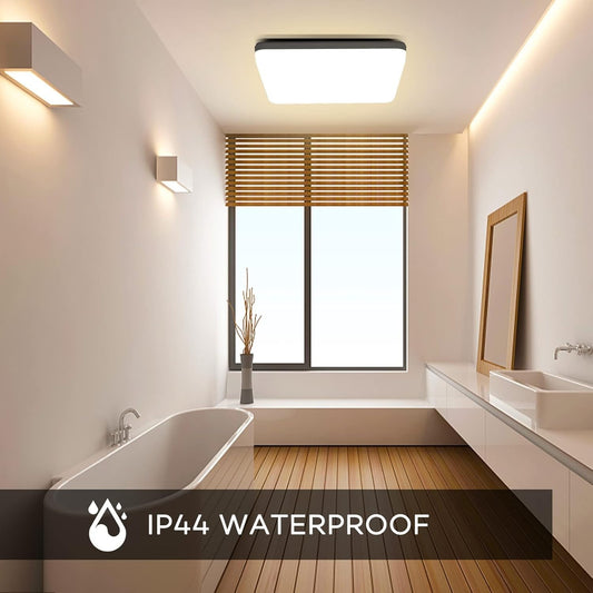 Plafoniera a LED quadrata 20W [2 pezzi] impermeabile 4000K 2000LM IP44