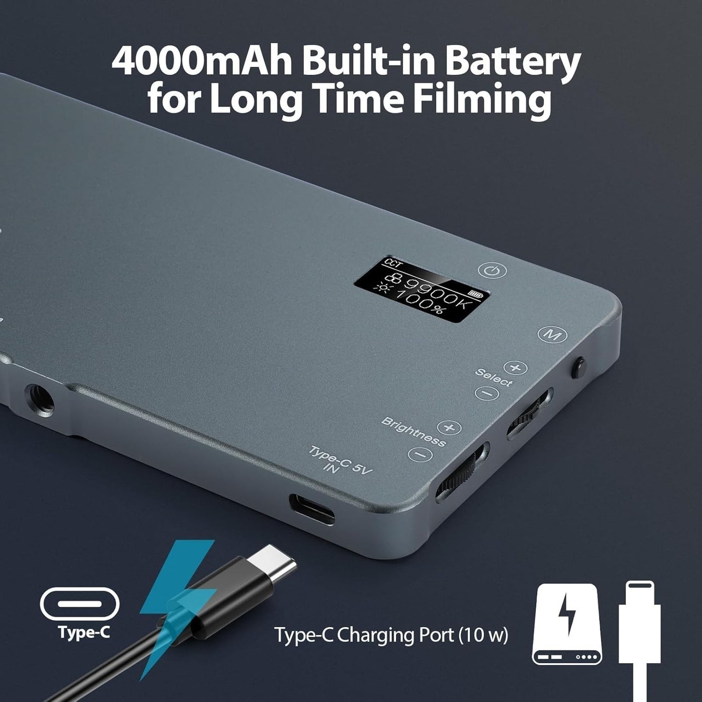 LED Video Light  ENEGON 4000 mAh 2500K-9900K bicolore Fotocamere DSLR Profession