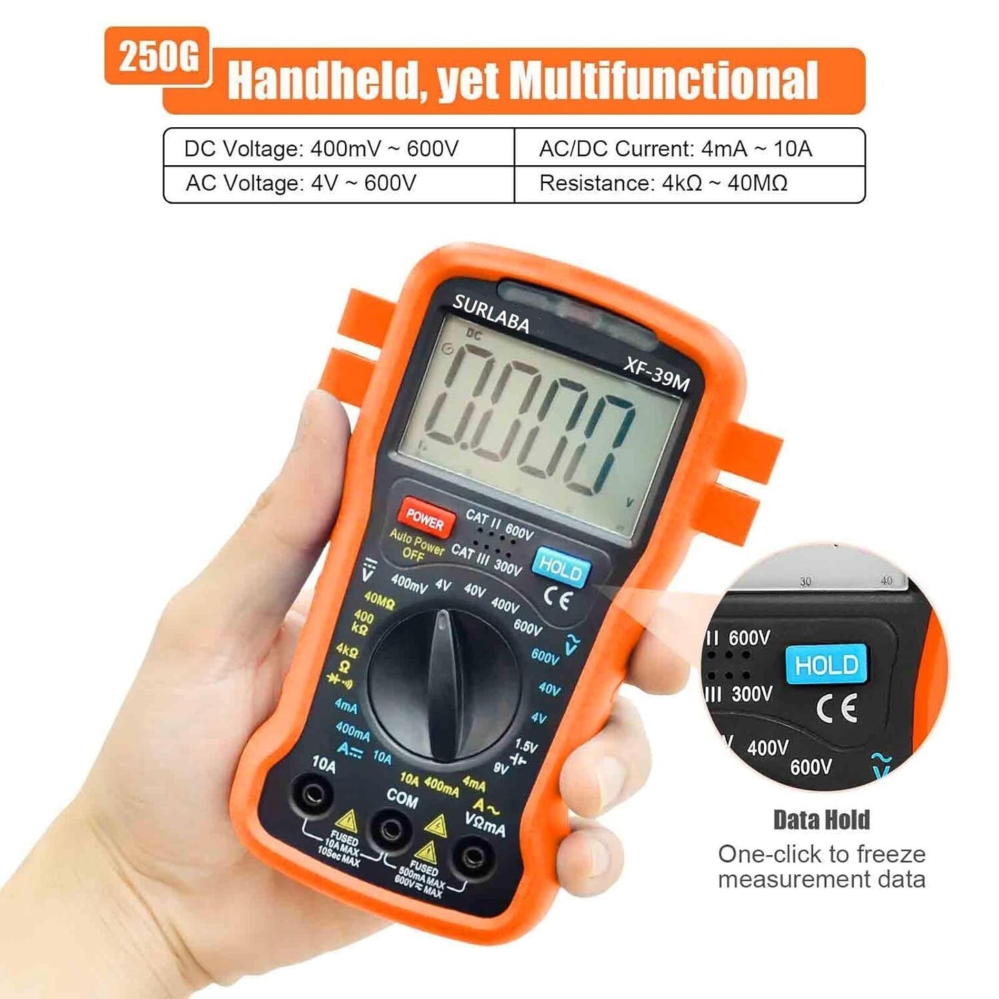 Multimetro digitale intelligente 400 V CA CC 4000 punti TRMS