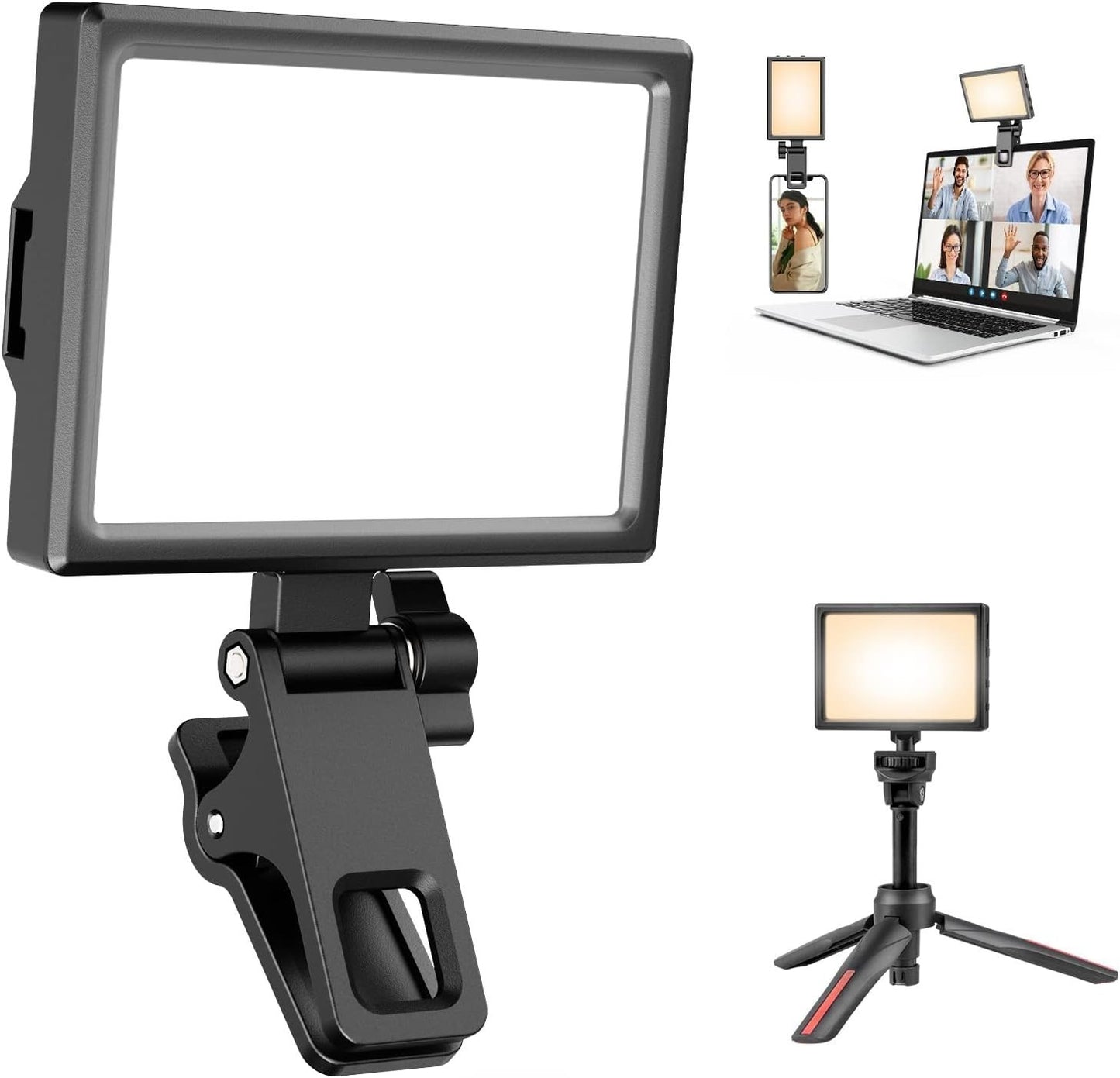 Ring Light per laptop luce videoconferenza con treppiede USB ricaricabile