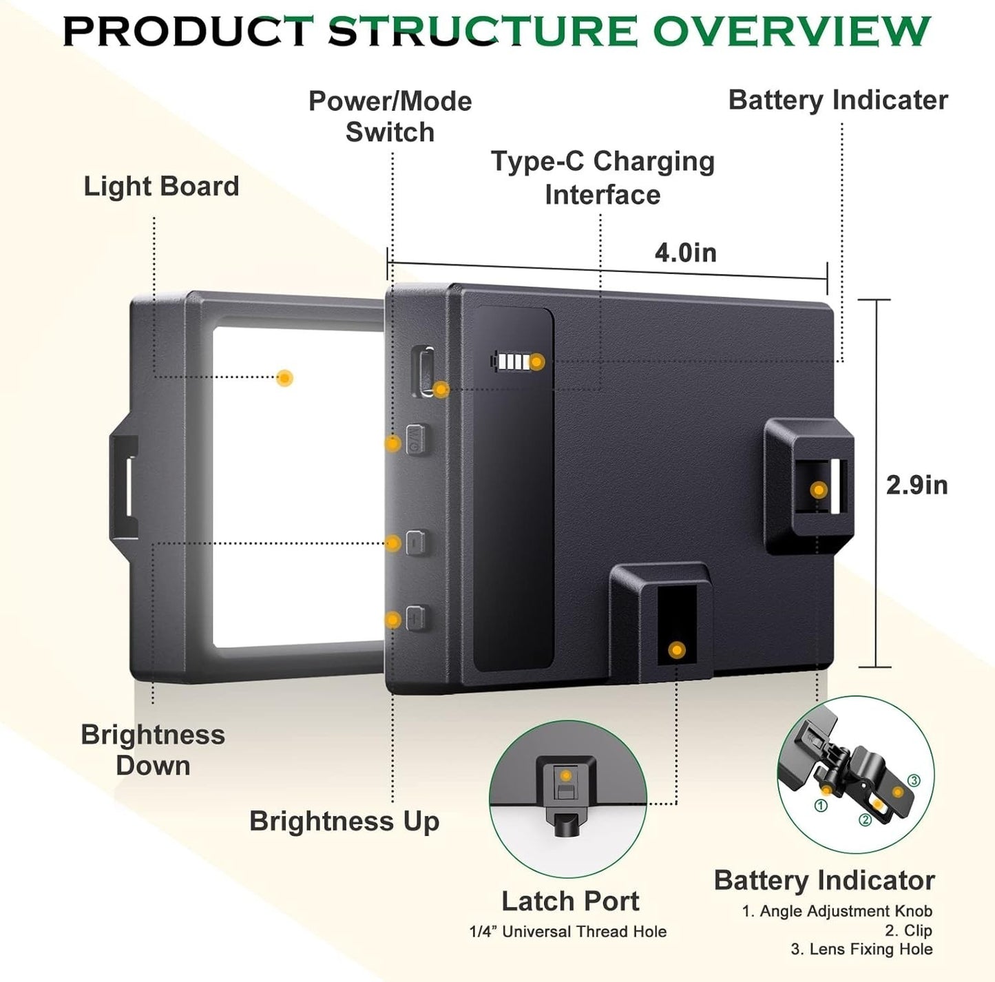 Ring Light per laptop luce videoconferenza con treppiede USB ricaricabile