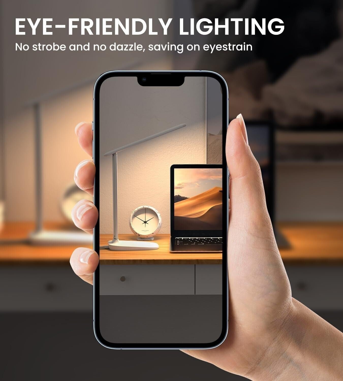 Lampada da Scrivania, Pieghevole Lampada Scrivania LED con Filo USBC, Dimmer