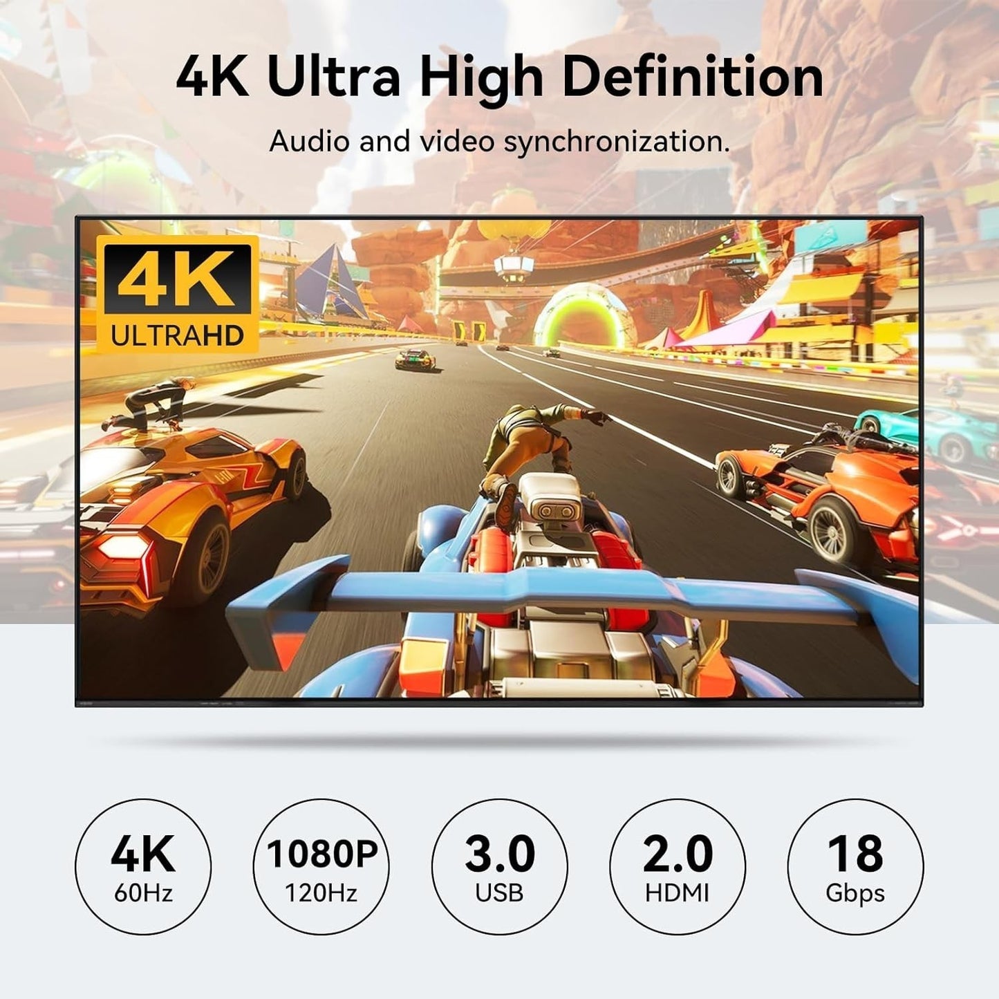 Switch KVM HDMI VPFET a 4 porte, 4 PC, 1 monitor, switch KVM 4K60Hz