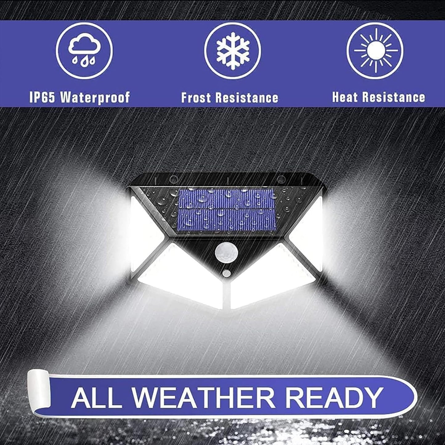Luci Solare Led esterno IOTSES 100 LED sensore di movimento 4 pcs 3 modalità