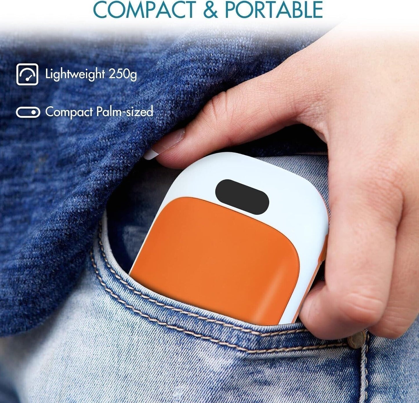 Scaldamani ricaricabile, riscaldatore tascabile elettrico portatile