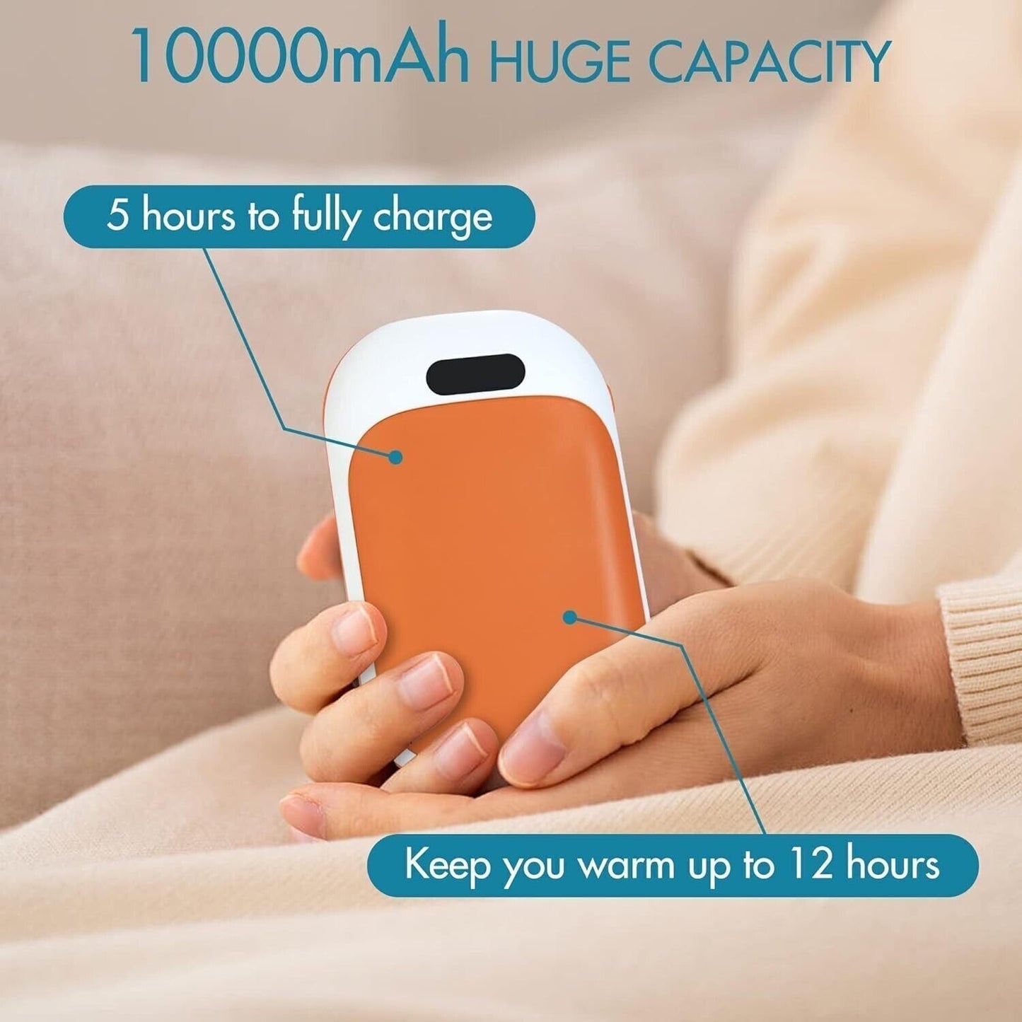 Scaldamani ricaricabile, riscaldatore tascabile elettrico portatile