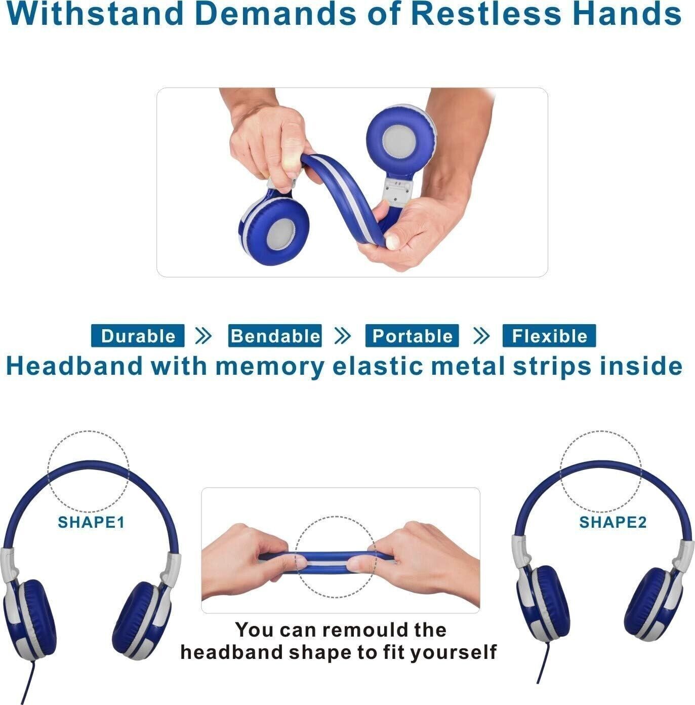 Cuffie per bambini con 94dB, 85dB, 75dB, volume limitato, cuffie per bambini