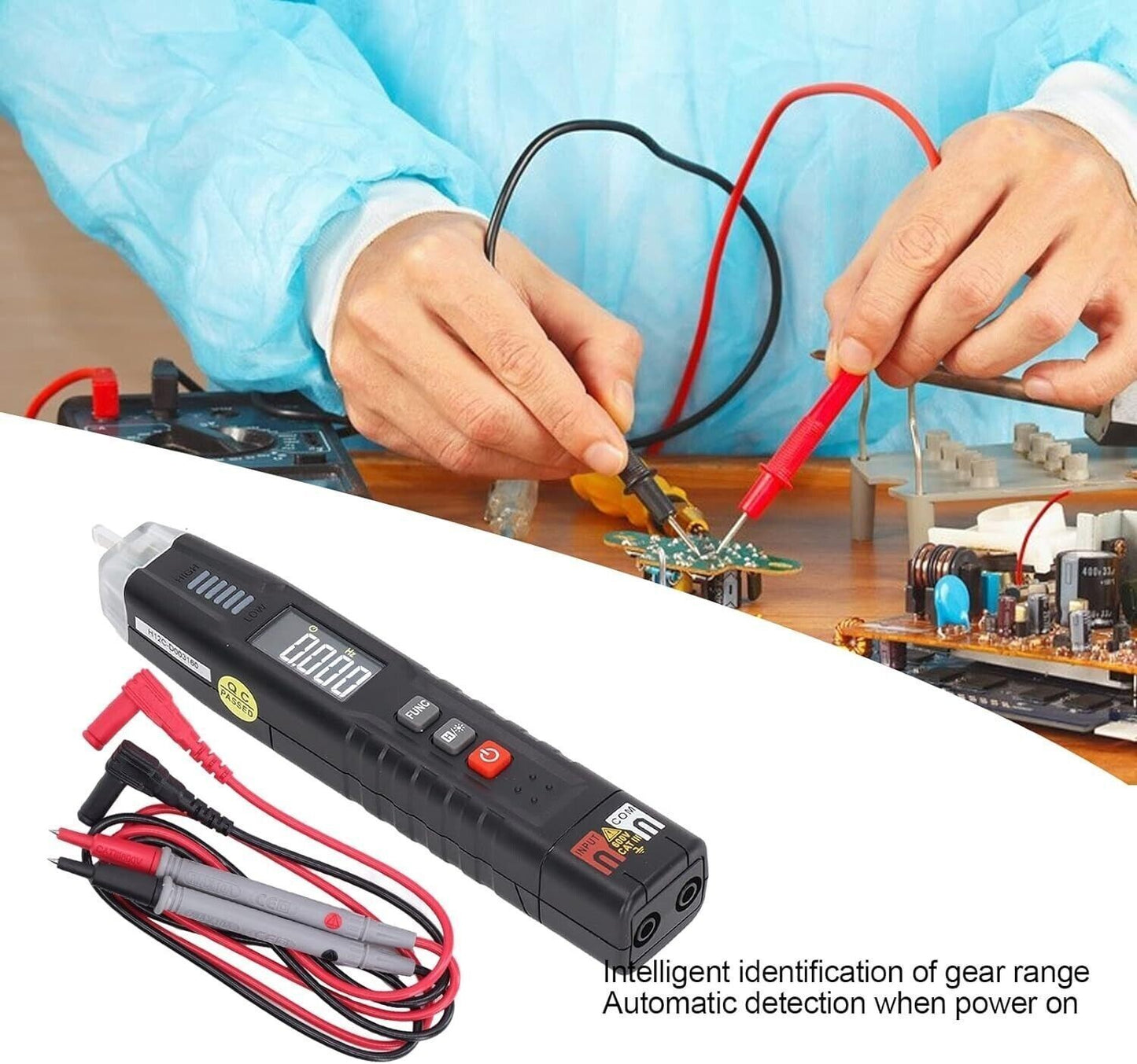 Sensore di tensione, tester di tensione accurato, gamma automatica intelligente