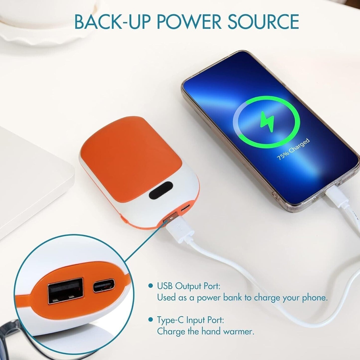 Scaldamani ricaricabile, riscaldatore tascabile elettrico portatile