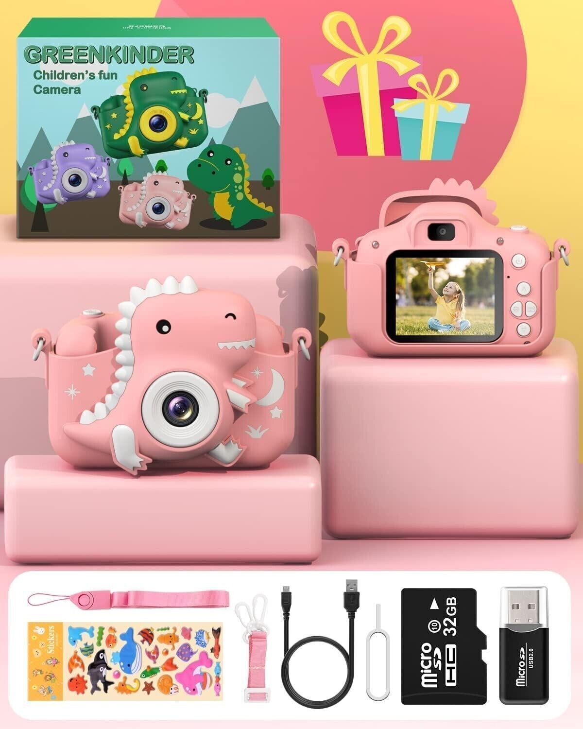 Macchina Fotografica Bambini, 2.0 Pollici Schermo 1080P Mini Ricaricabile
