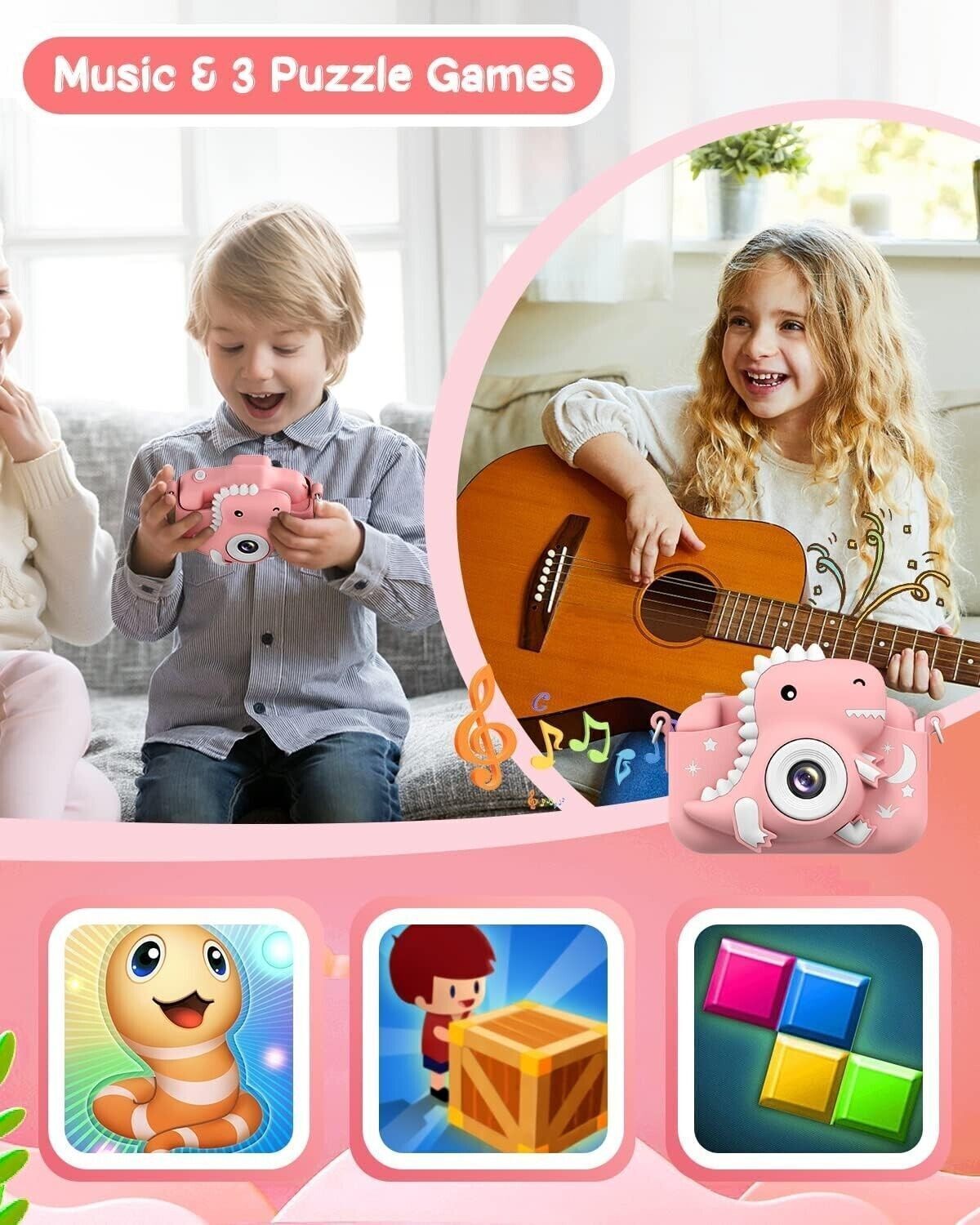 Macchina Fotografica Bambini, 2.0 Pollici Schermo 1080P Mini Ricaricabile