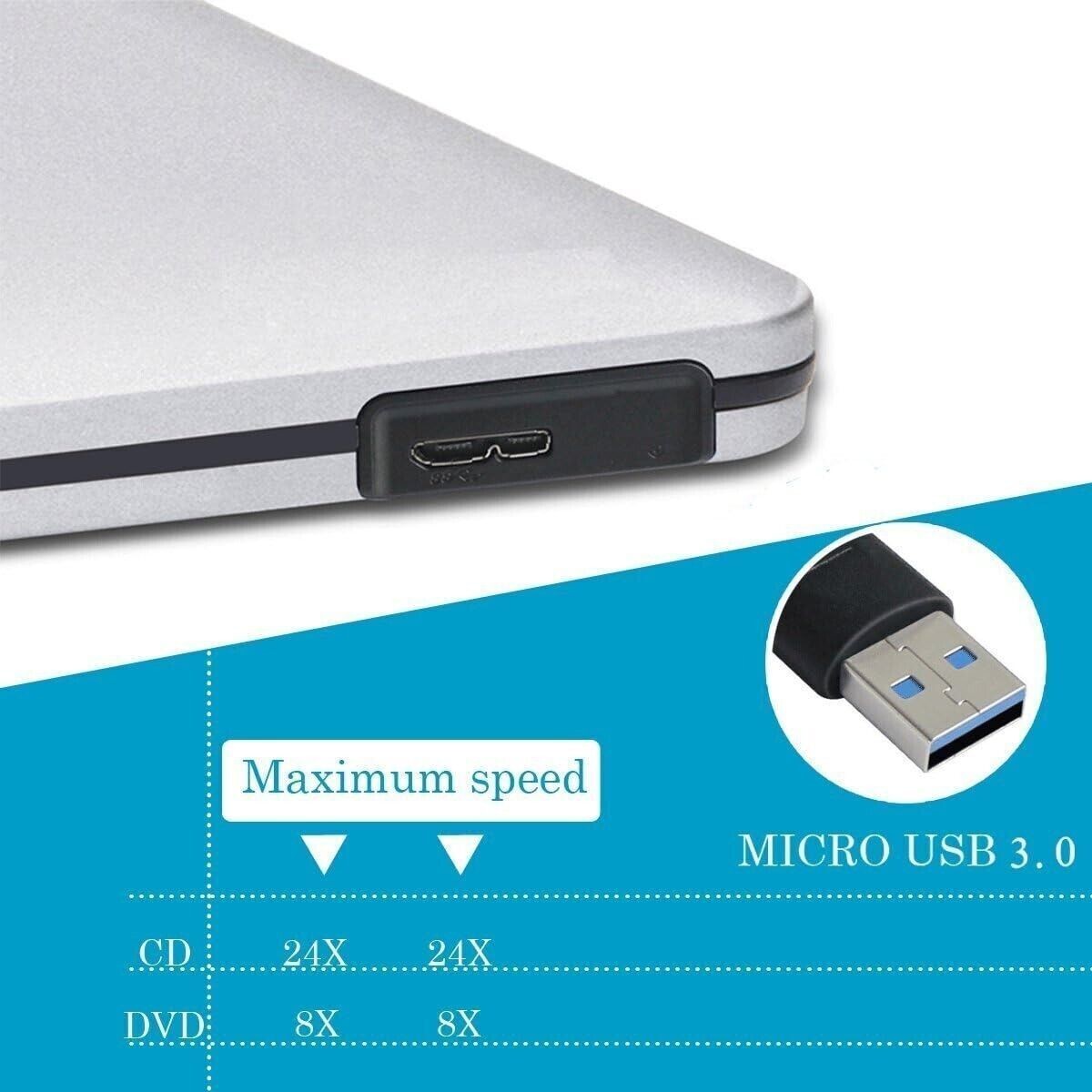 Sopoby ODP95 Masterizzatore  Driver DVD-RW Super Slim, in lega di alluminio