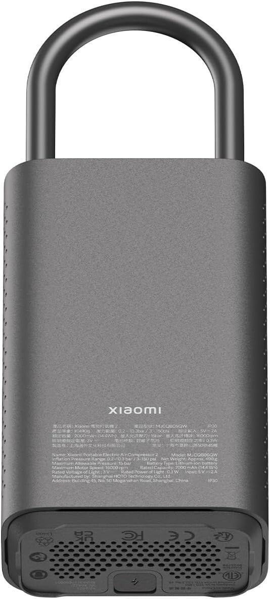 Compressore ad Aria Portatile Xiaomi Fino a 150 psi Luce Led Integrata Porta
