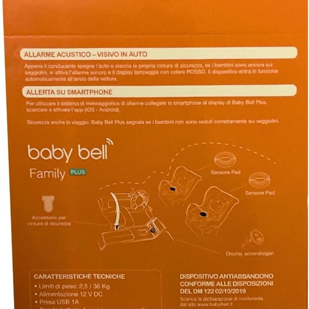 Dispositivo antiabbandono Baby Bell kit per due seggiolini Family PLUS universal