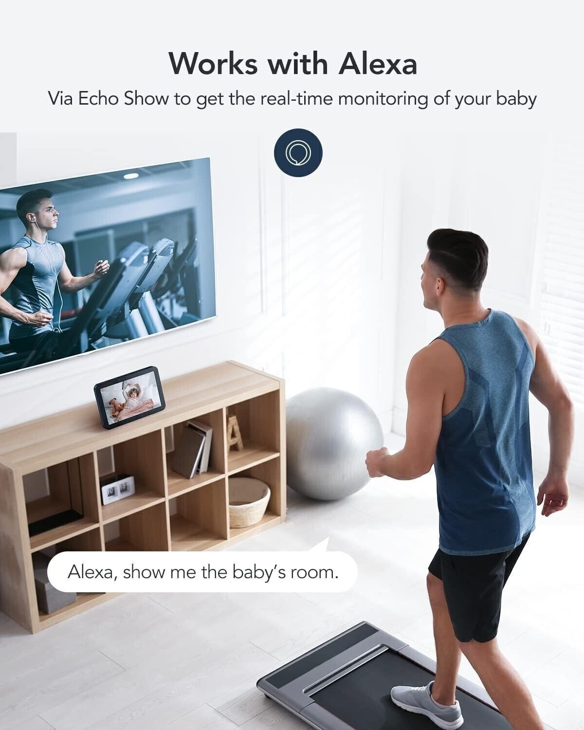 GNCC Telecamera Wi-Fi Interno, 1080P 2 Pezzi Videocamera Sorveglianza Rotazione