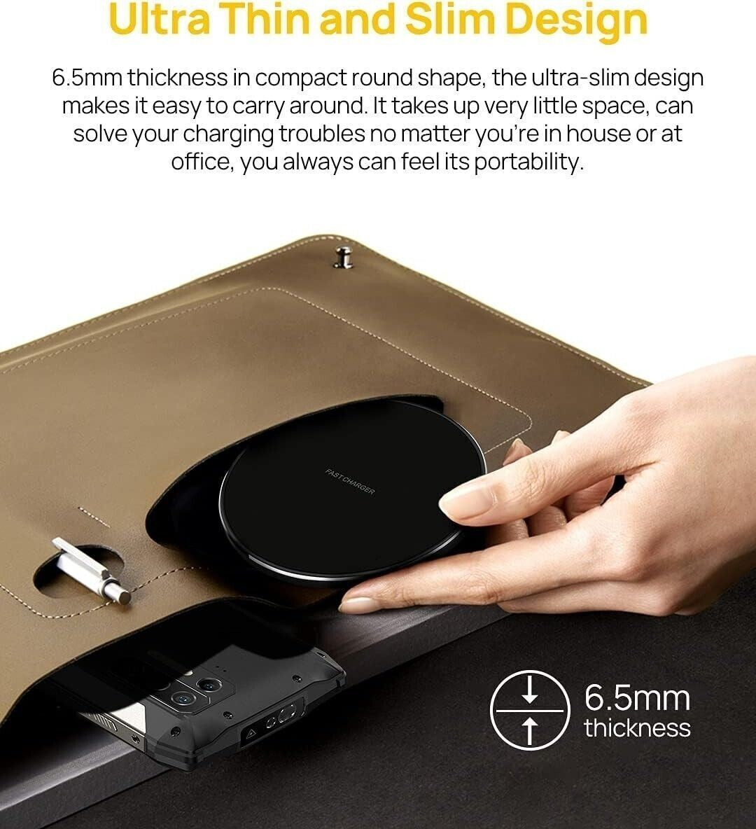 Caricabatterie Wireless Pad di Ricarica Wireless Veloce da 15 W Chip