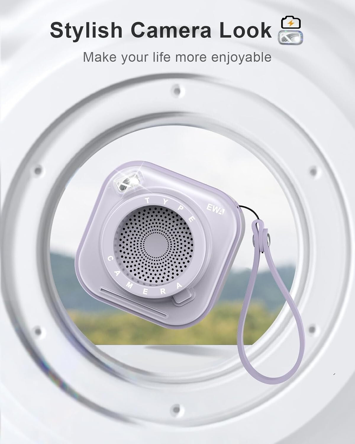 EWA Mini altoparlante wireless Bluetooth con cordino wireless portatile Viola