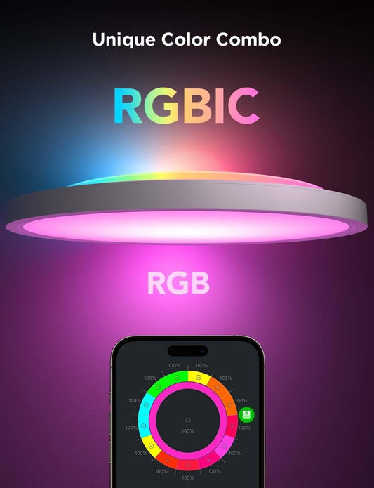 Plafoniera intelligente Govee LED RGBIC a filo 2400LM 12 pollici 2200K-6500K