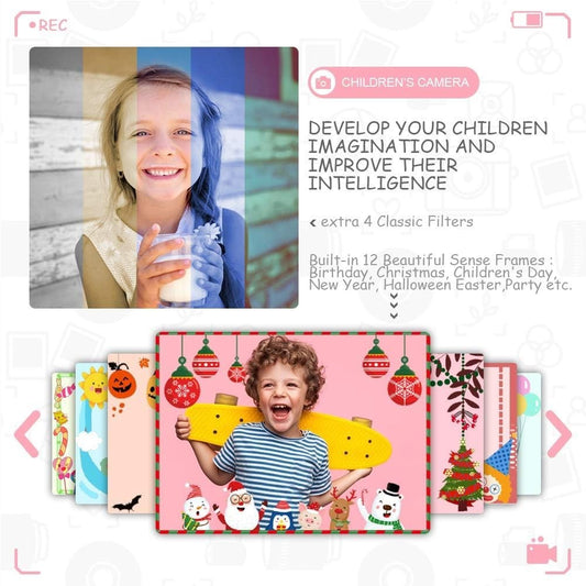 Fotocamere digitali per bambini con schermo grande da 3,5 pollici risoluzione HD