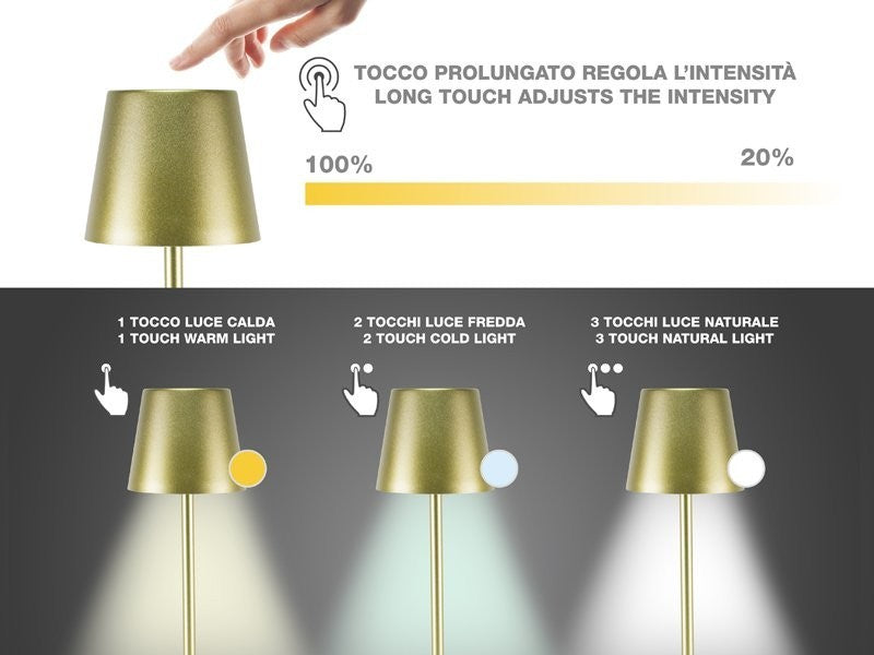 Lampada da Tavolo Senza Fili 2in1 Adattatore per bottiglie incluso Bper