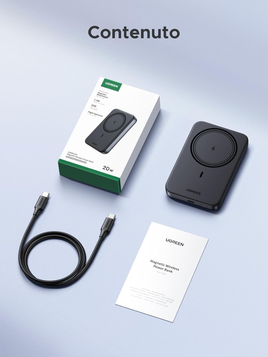Power Bank Magnetico 10000 mAh UGREEN Nexode Caricabatterie Wireless Portatile