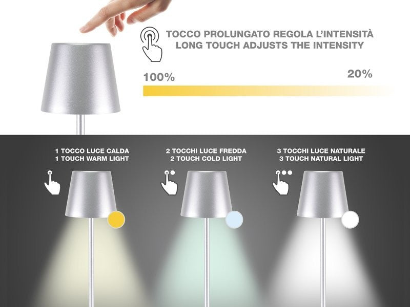 Lampada da Tavolo Senza Fili 2in1 Adattatore per bottiglie incluso Bper