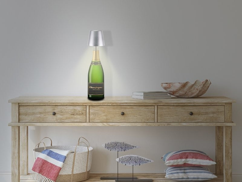 Lampada da Tavolo Senza Fili 2in1 Adattatore per bottiglie incluso Bper
