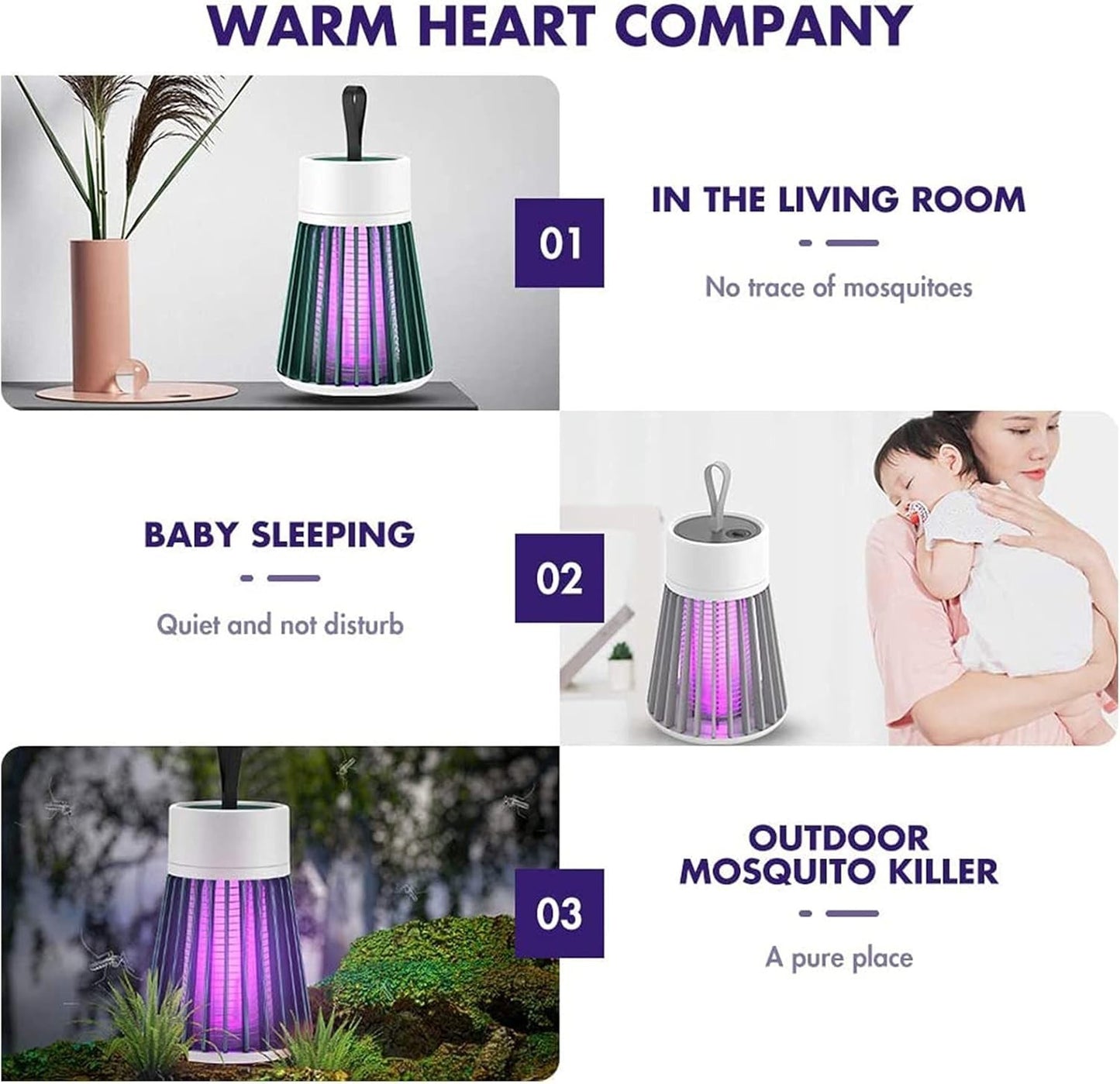 Lampada antizanzare portatile elettronica per uso domestico BG-002 LED-UV 368nm