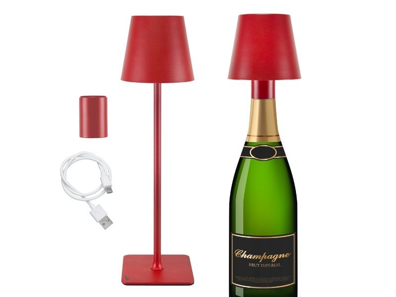 Lampada da Tavolo Senza Fili 2in1 Adattatore per bottiglie incluso Bper