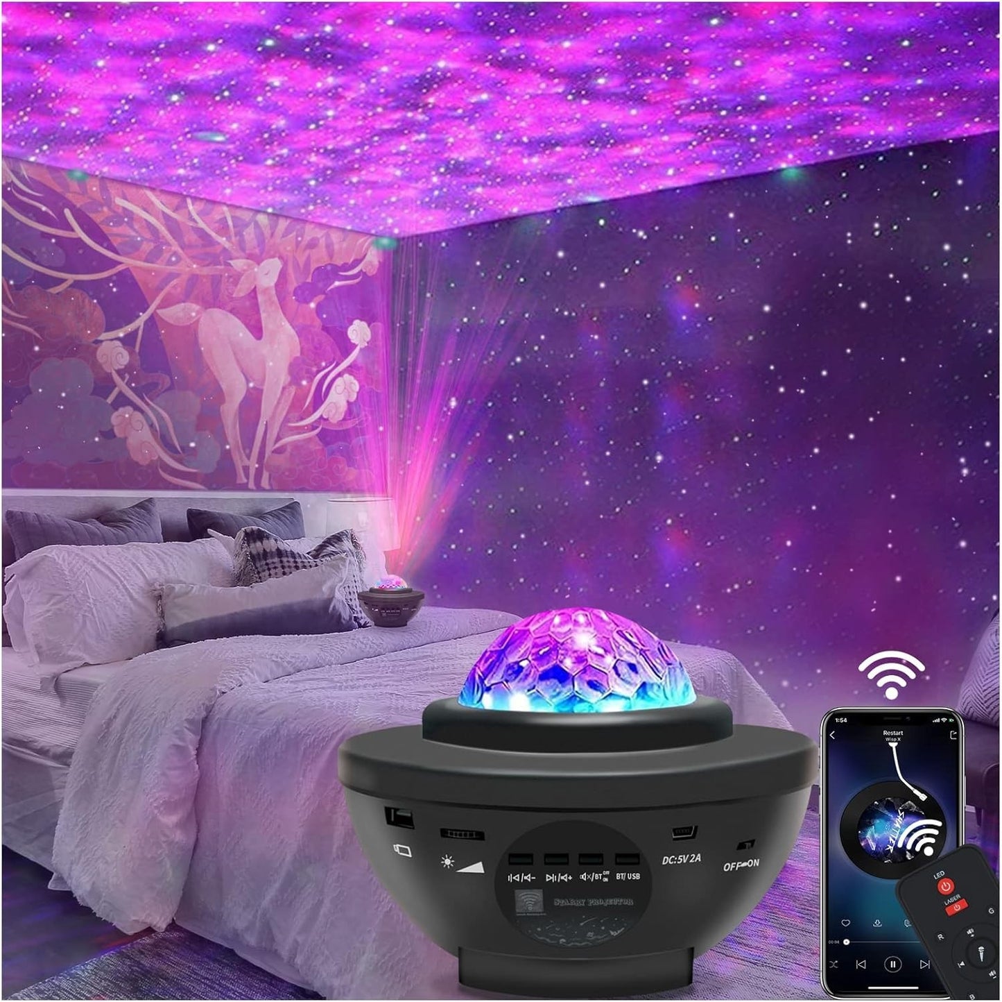 Proiettore di stelle easeking proiettore luci galattiche altoparlante Bluetooth